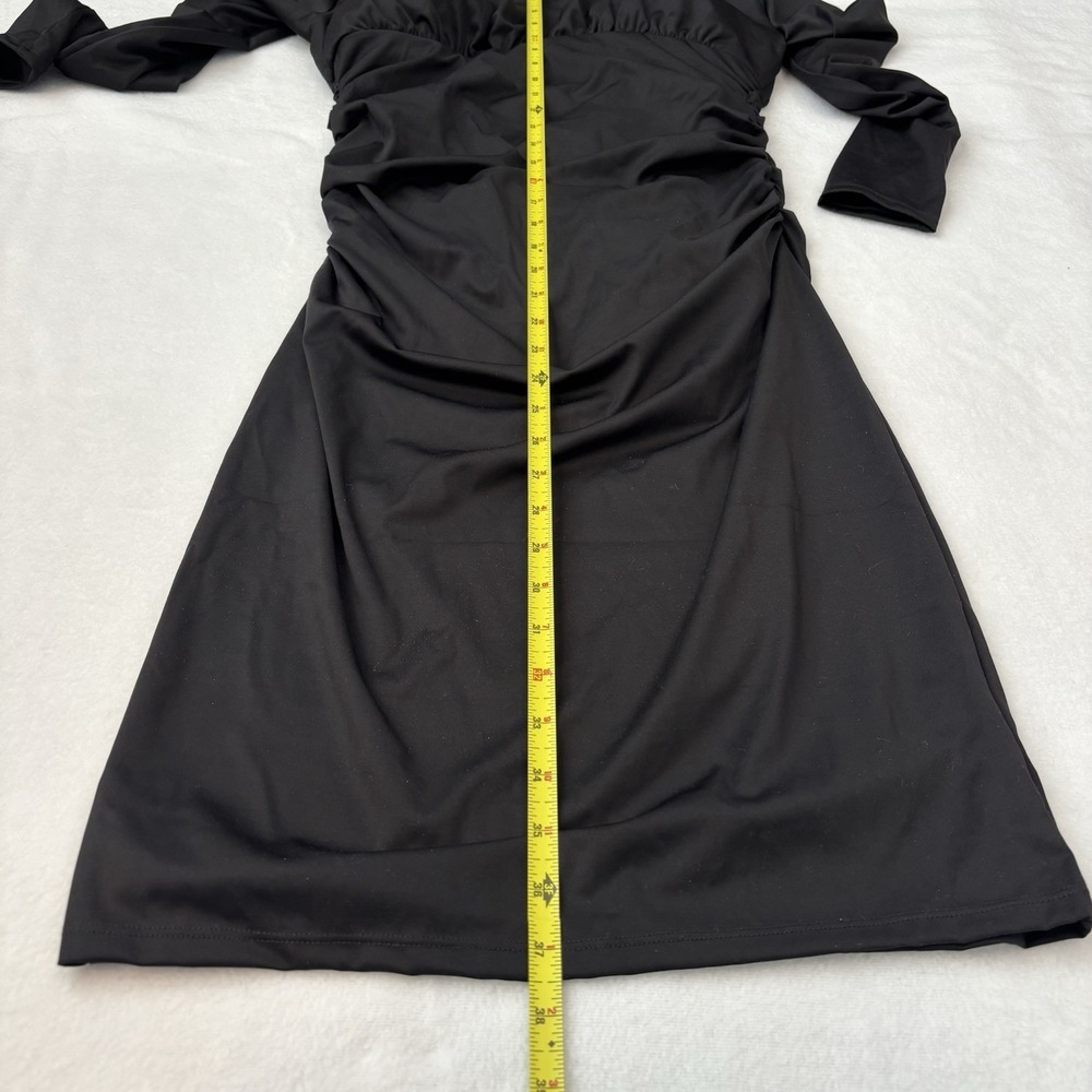 NWT Popilush Black Built in Shapewear Slimming Ruched Bodycon Dress Large Sleek - Picture 9 of 9